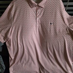 Vineyard Vines Pink and White Polo Shirt